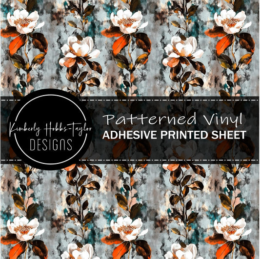 Dark Brushstroke Florals vinyl