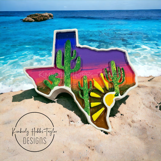 Handpainted Texas Sunset Car Freshie