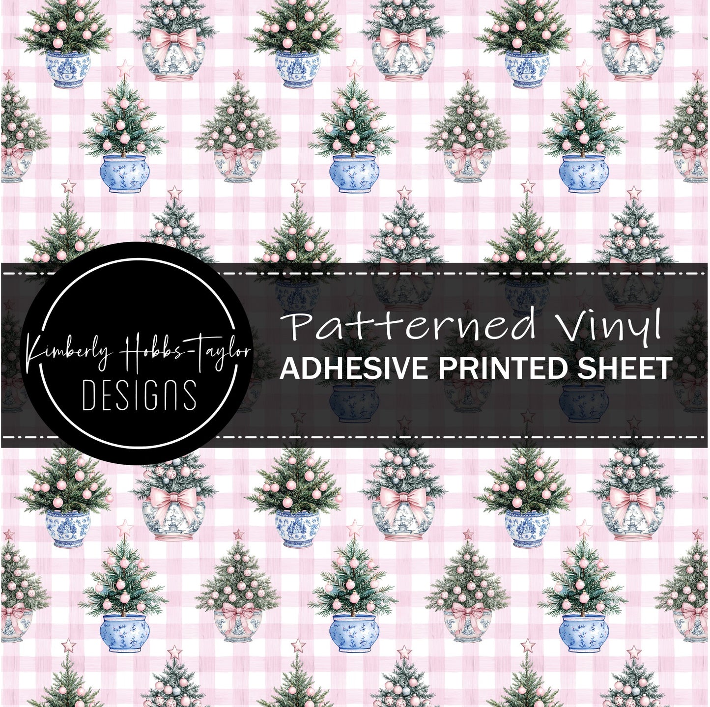 Pink Blue Chinoiserie Christmas C vinyl