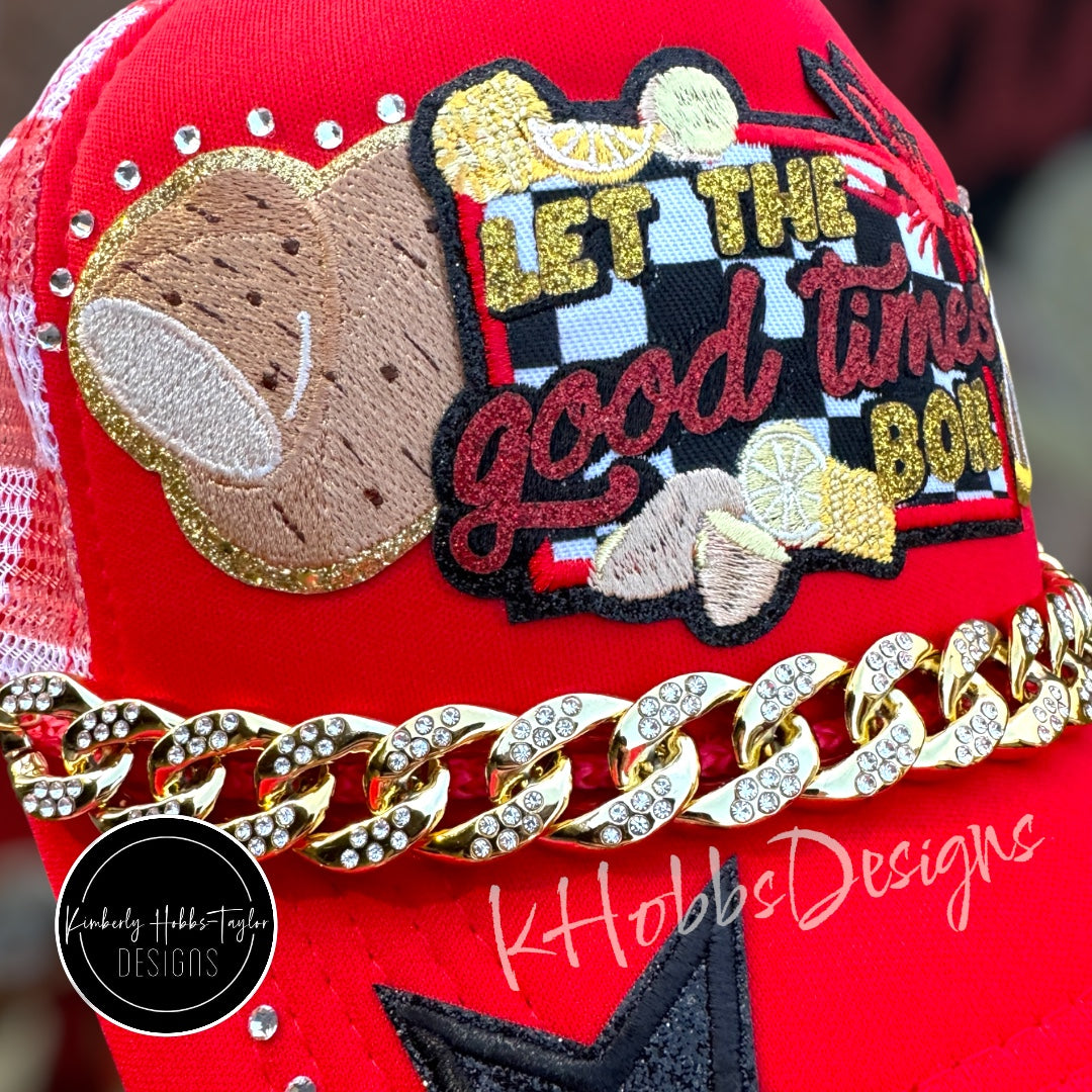 Let The Good Times Boil Crawfish Mardi Gras Trucker Hat