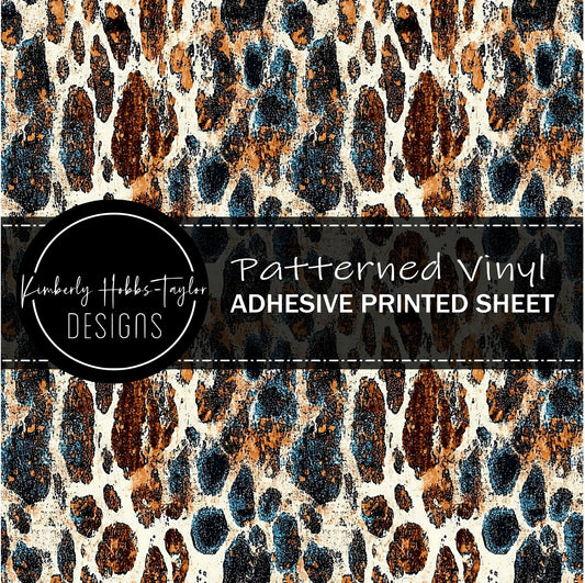 Dark Brown and Blue Animal Print vinyl
