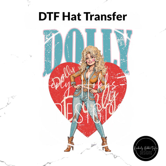 DTF Hat Transfer - Dolly Heart