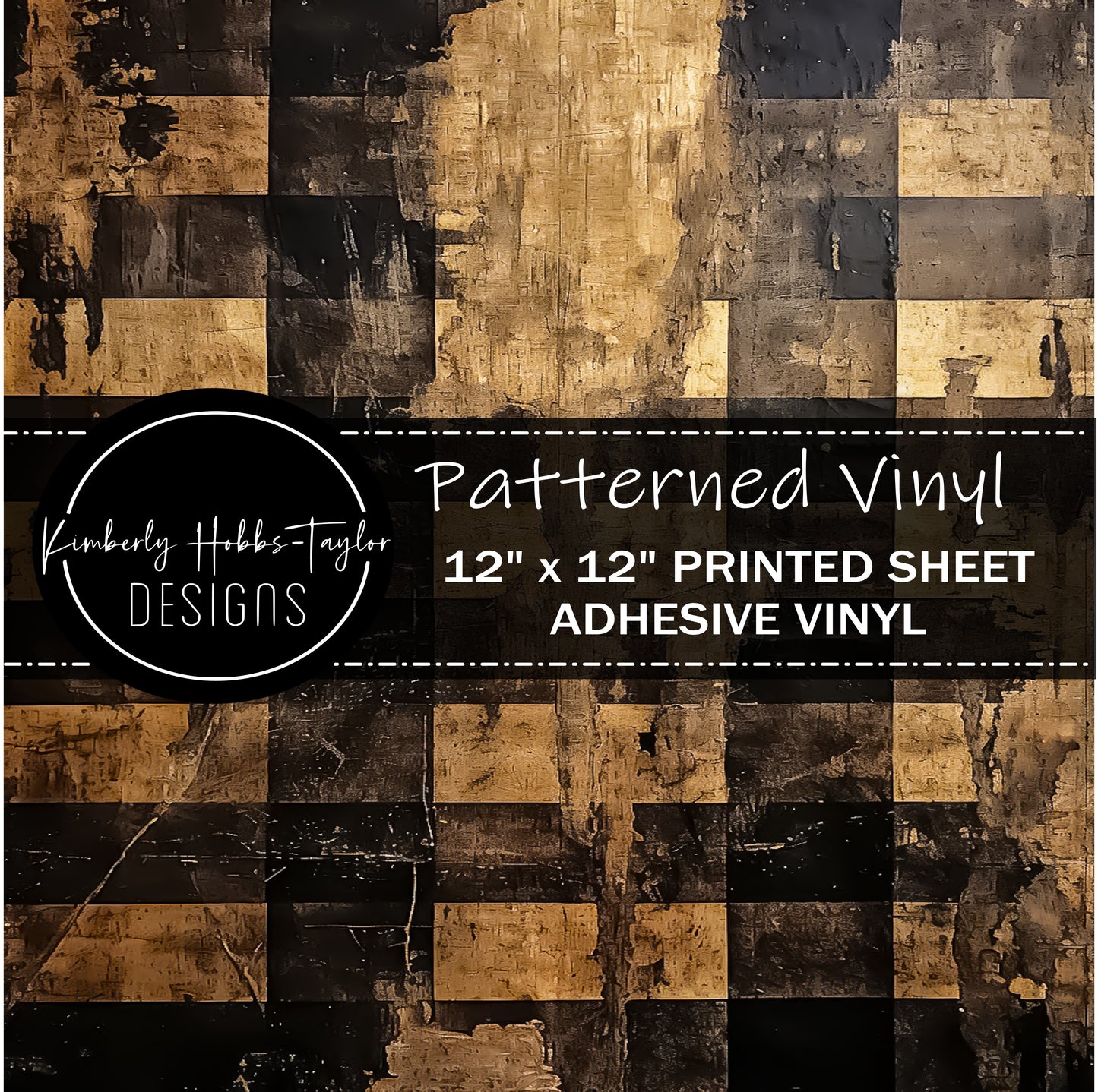 Black and Gold Plaid vinyl - Dixie Darlins Collection