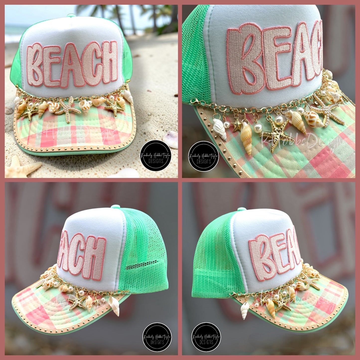 Beach Trucker Hat - Peach