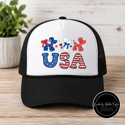 DTF Hat Transfer - Americana Balloon Dogs