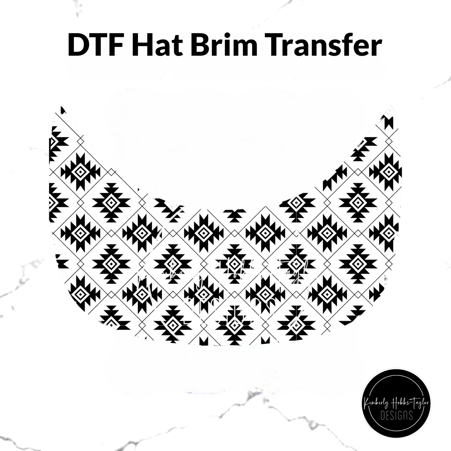 DTF Hat Brim Transfer - Aztec Pattern