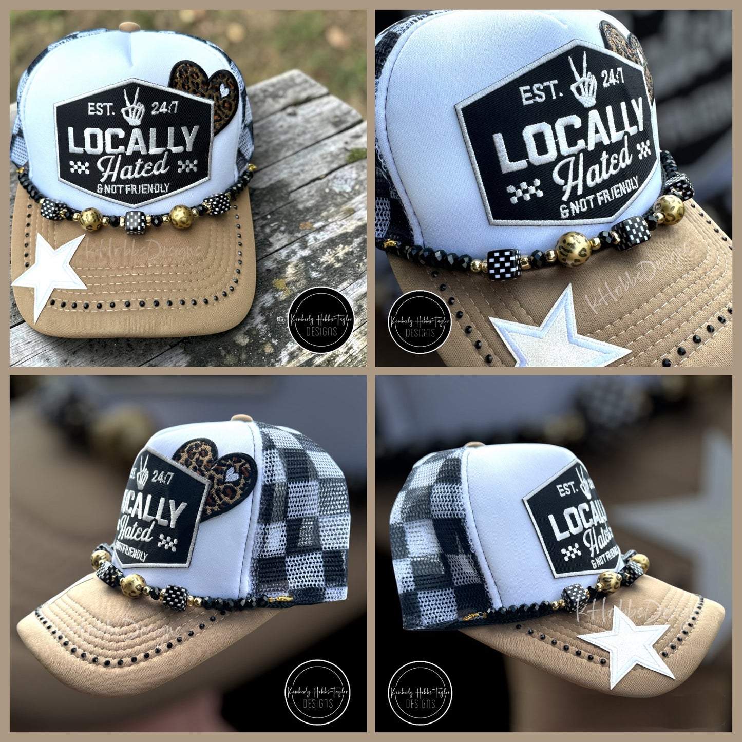 Locally Hated and Not Friendly Trucker Hat - Checkered