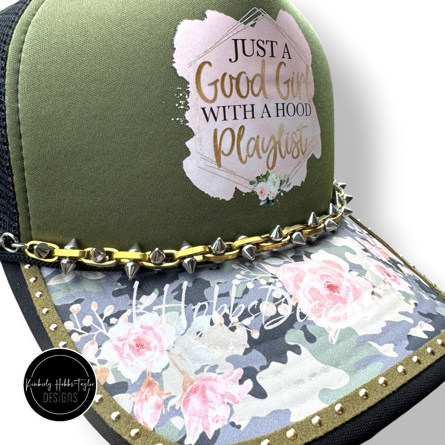 DTF Hat Brim Transfer - Floral Camo