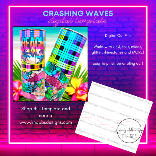Crashing Waves Template for Tipsy Magnolia 24 Plump - Digital Cut File Only