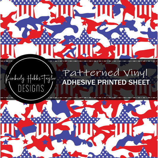 Red White Blue Camo D vinyl