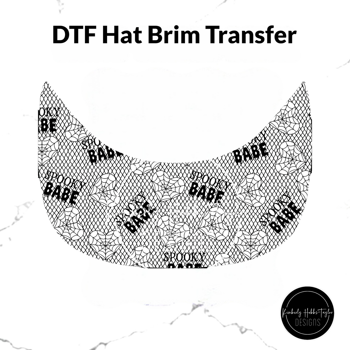 DTF Hat Brim Transfer - Spooky Babe Lace