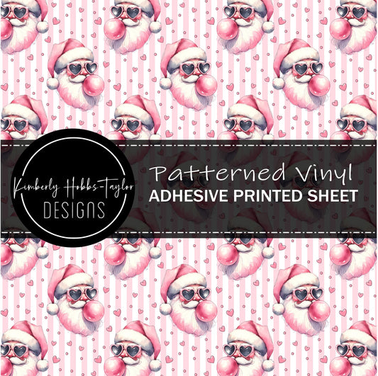 Bubble Blowing Santas with Hearts vinyl