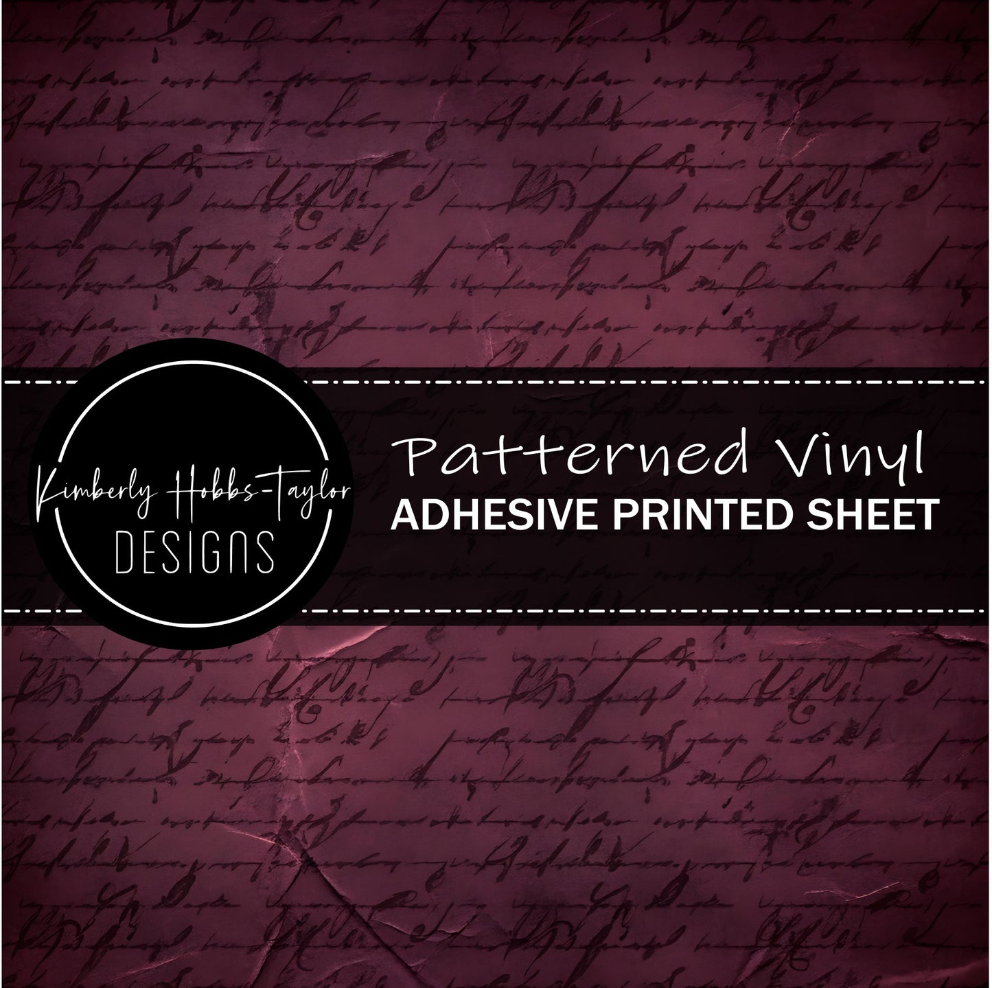 Burgundy Script Paper vinyl