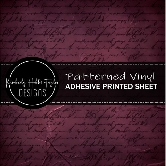 Burgundy Script Paper vinyl