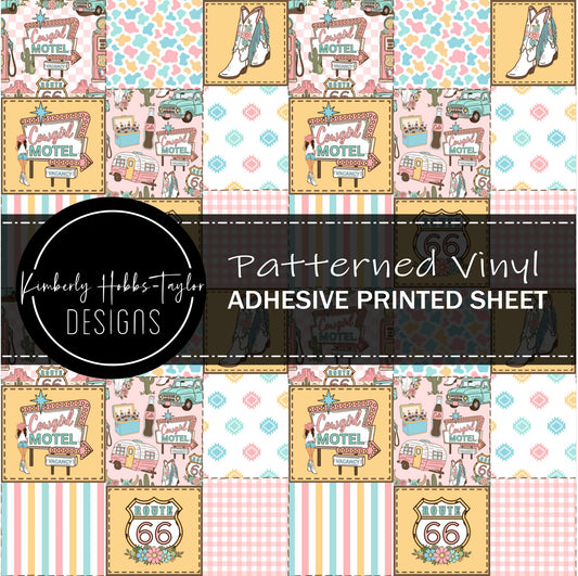 Route Sixty Six Cowgirl Patchwork vinyl