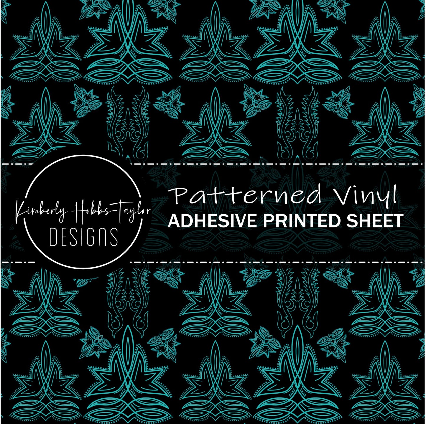 Teal Black Western Flair vinyl