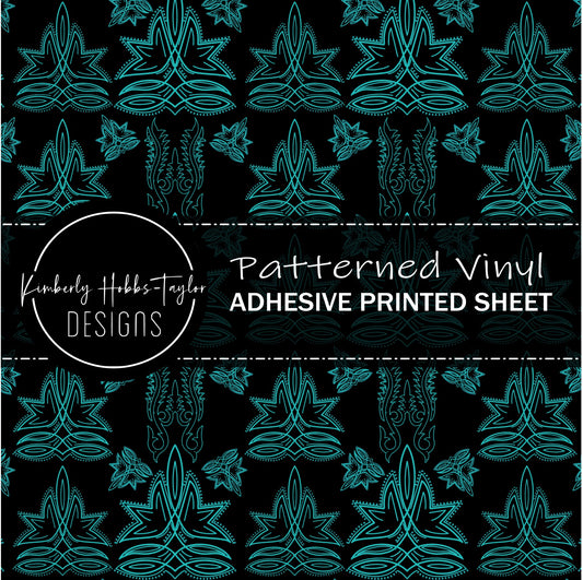 Teal Black Western Flair vinyl