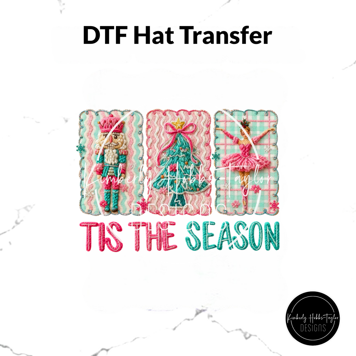 DTF Hat Transfer - Tis The Season Yarn