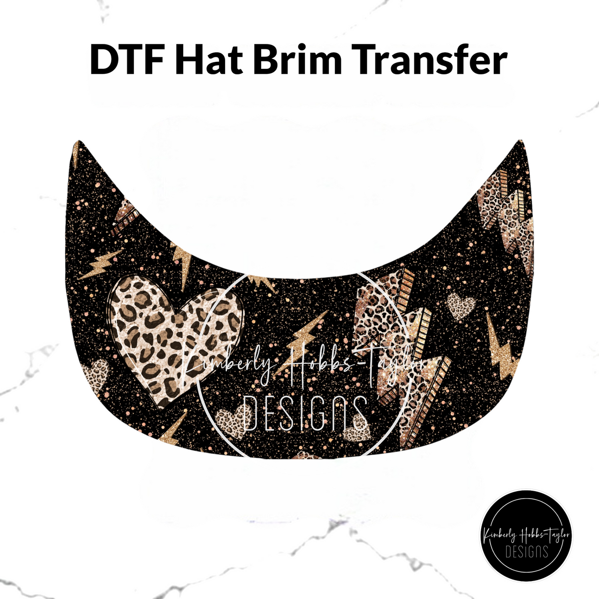 DTF Hat Brim Transfer - Leopard Lightning