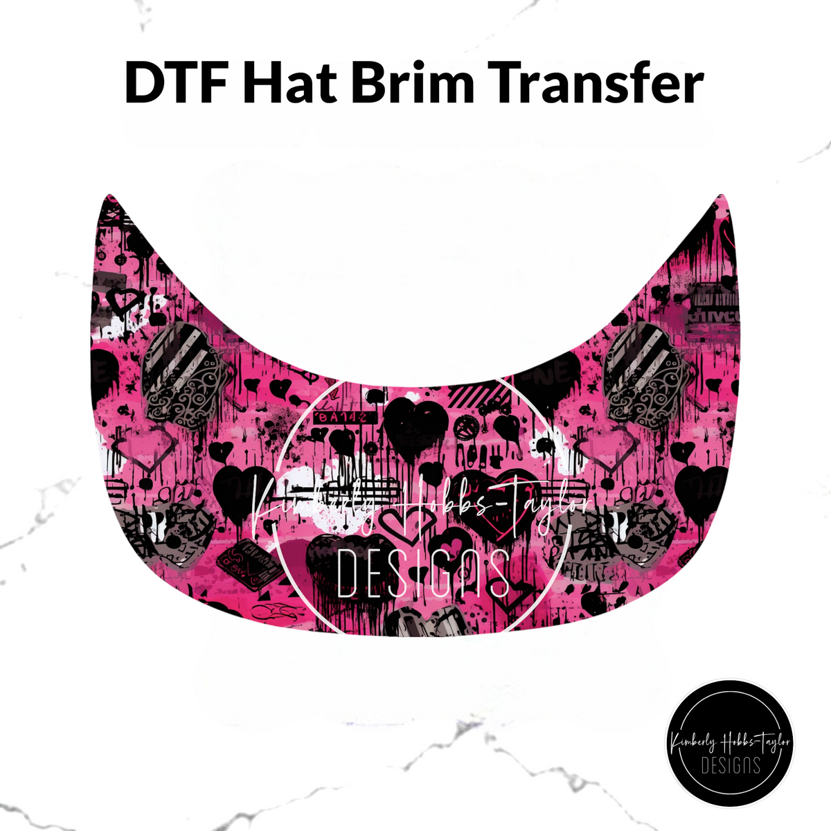 DTF Hat Brim Transfer - Heartbreaker B