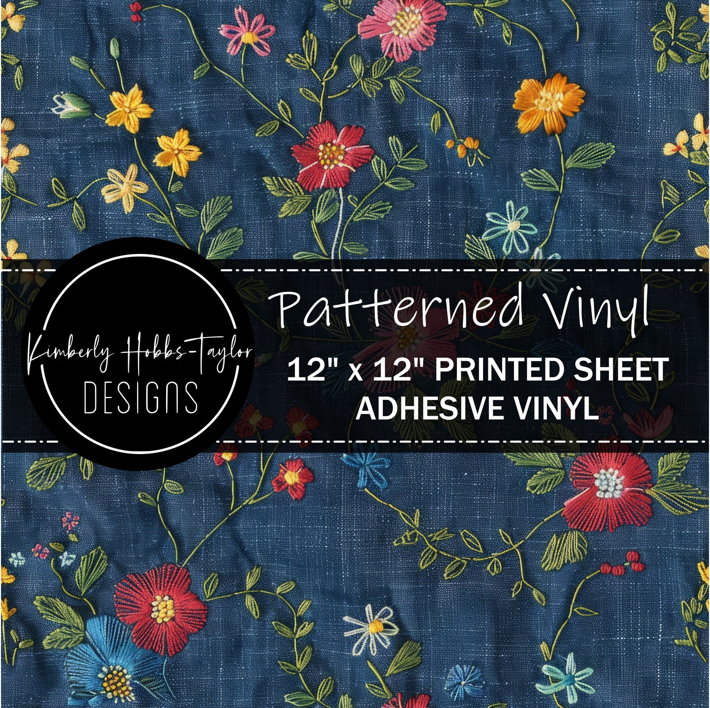 Denim Floral vinyl