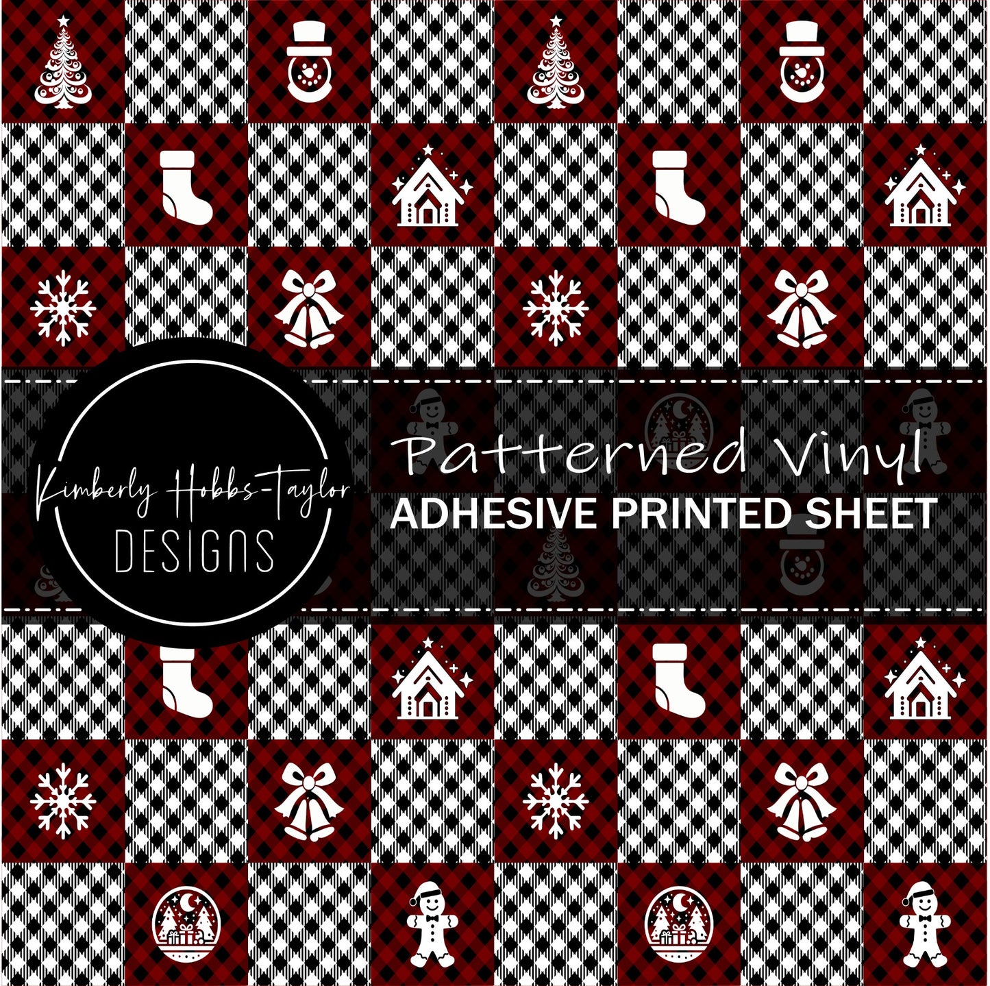 Christmas Plaid Ornaments A vinyl