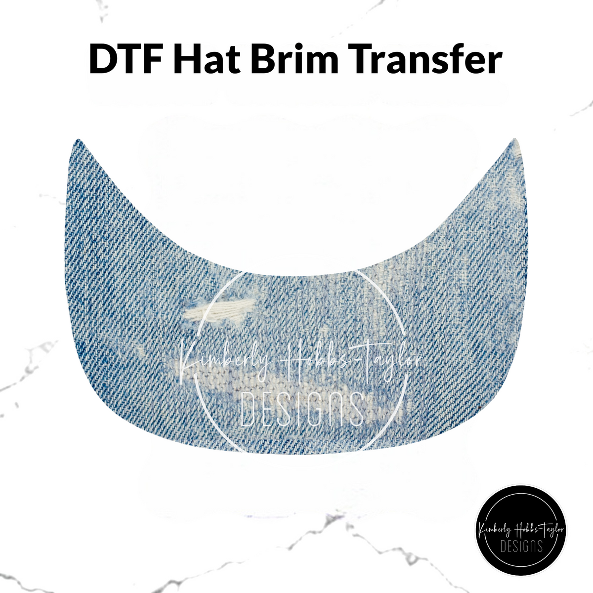 DTF Hat Brim Transfer - Classic Denim D