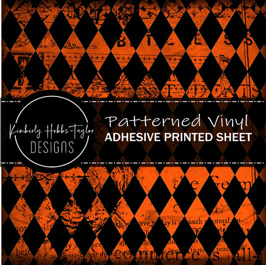 Orange Black Grunge B - Adhesive Vinyl