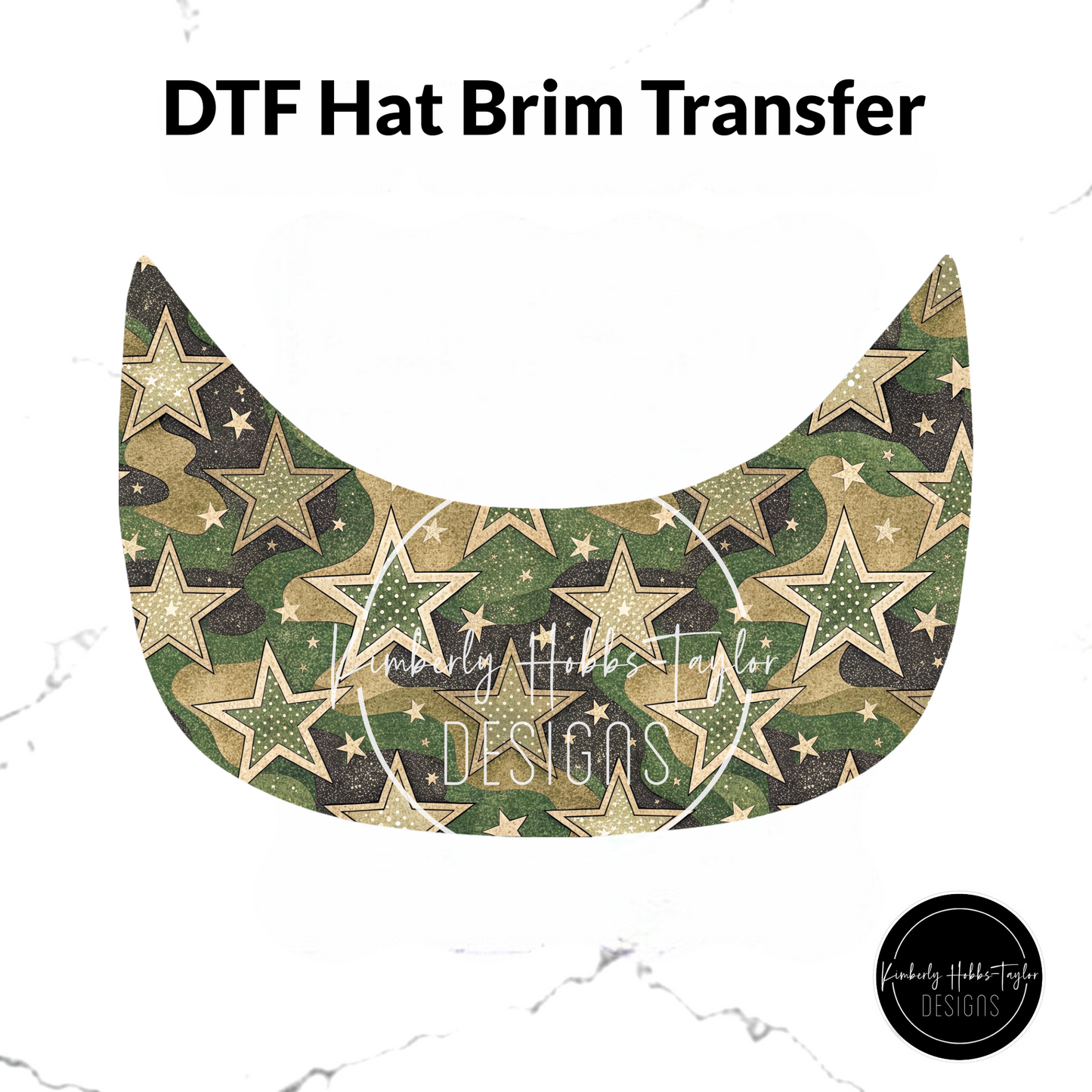 DTF Hat Brim Transfer - Camo Stars J