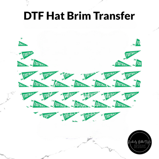 DTF Hat Brim Transfer - Football Pennant Flag