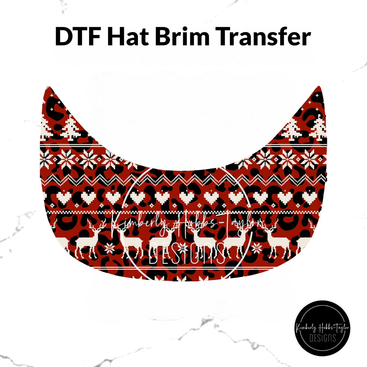 DTF Hat Brim Transfer - Ugly Sweater Red