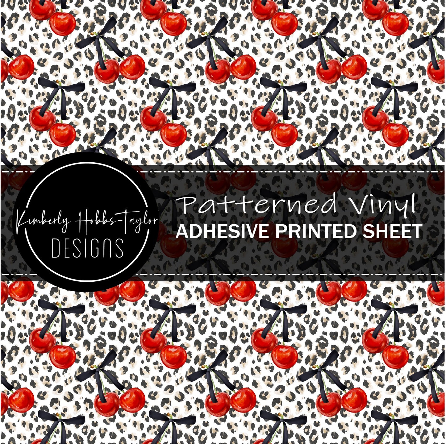 Leopard Cherries with Bows vinyl