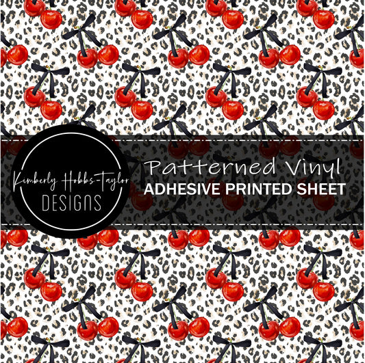 Leopard Cherries with Bows vinyl