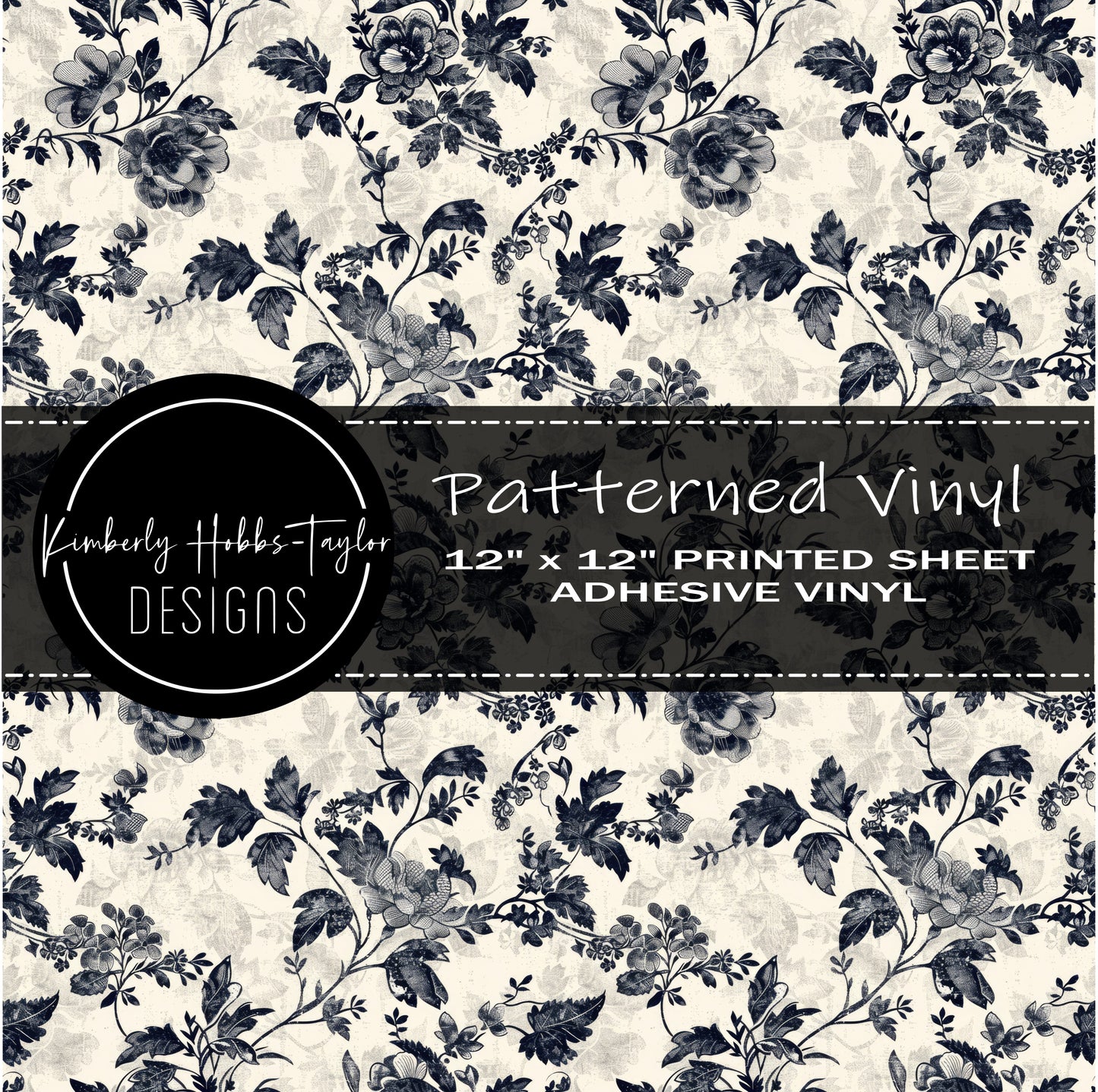 Black Victorian Floral vinyl