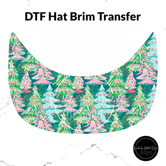 DTF Hat Brim - Bright and Merry Trees