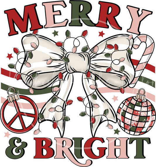 Retro - Merry and Bright decal