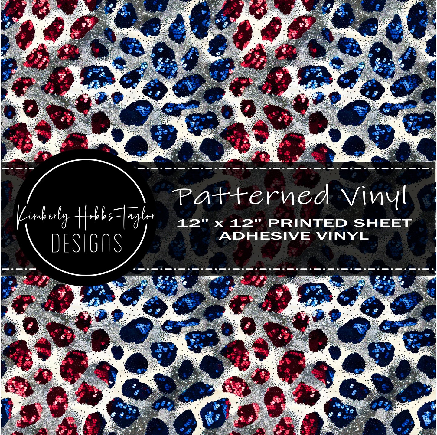 Patriotic Leopard Sequins vinyl