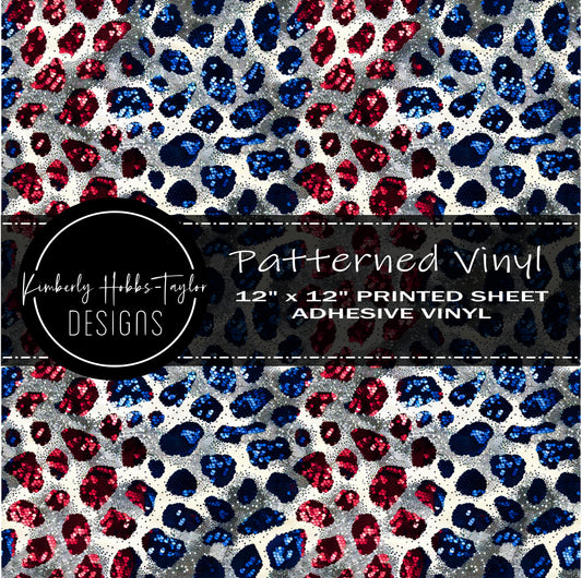 Patriotic Leopard Sequins vinyl