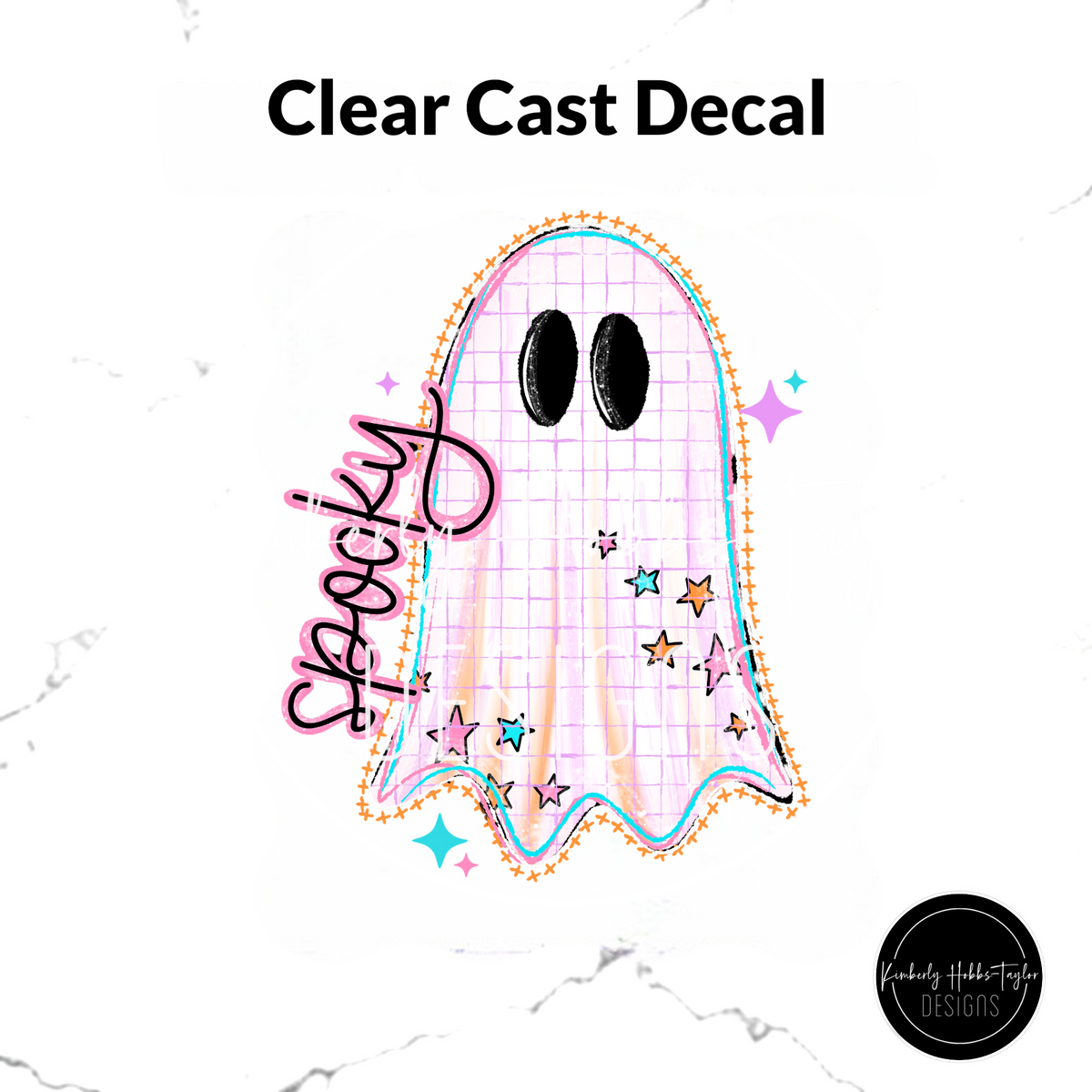 Clear Cast Decal - Spooky Pastel Ghosts