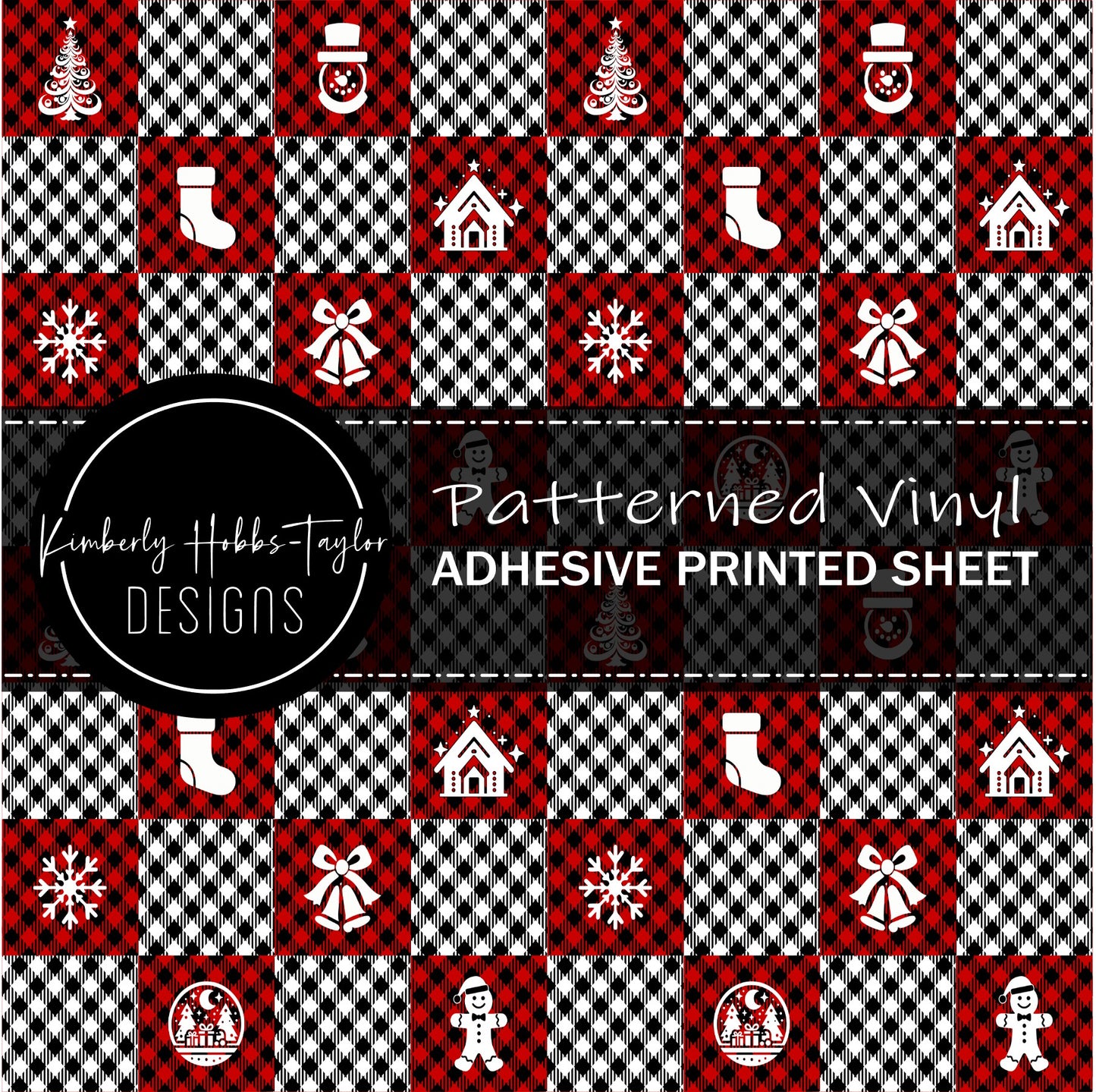 Christmas Plaid Ornaments B vinyl