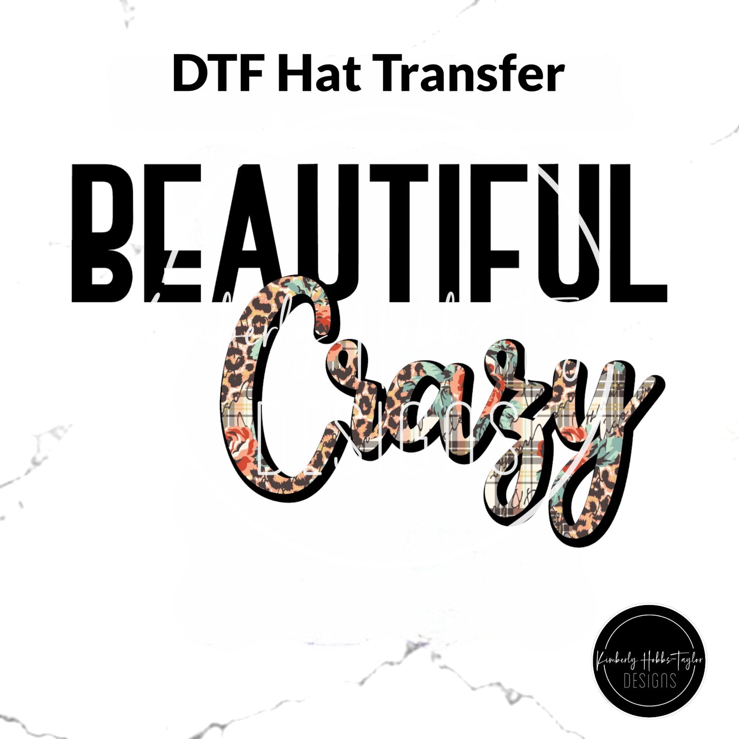 DTF Hat Transfer - Beautiful Crazy_Wild Leopard Floral