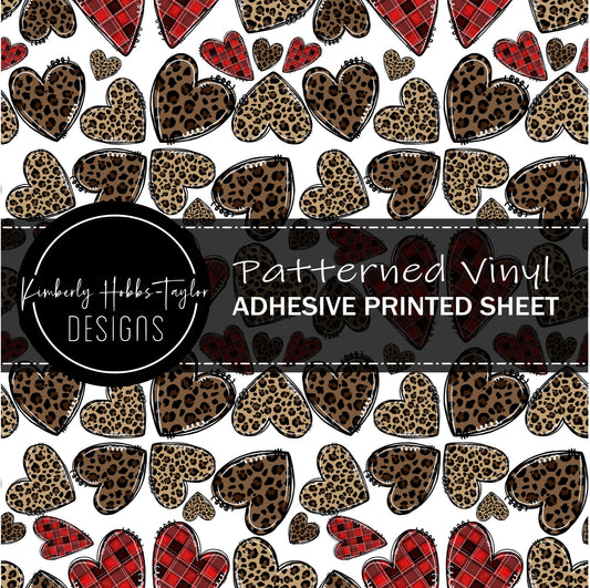 Leopard Checkered Hearts vinyl