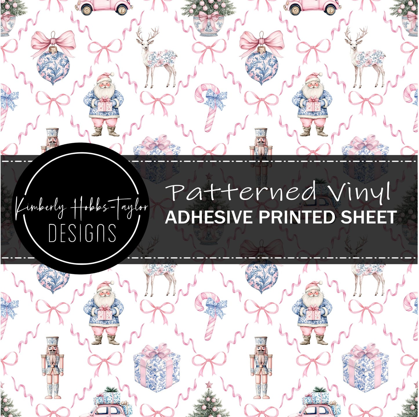 Pink Blue Chinoiserie Christmas A vinyl