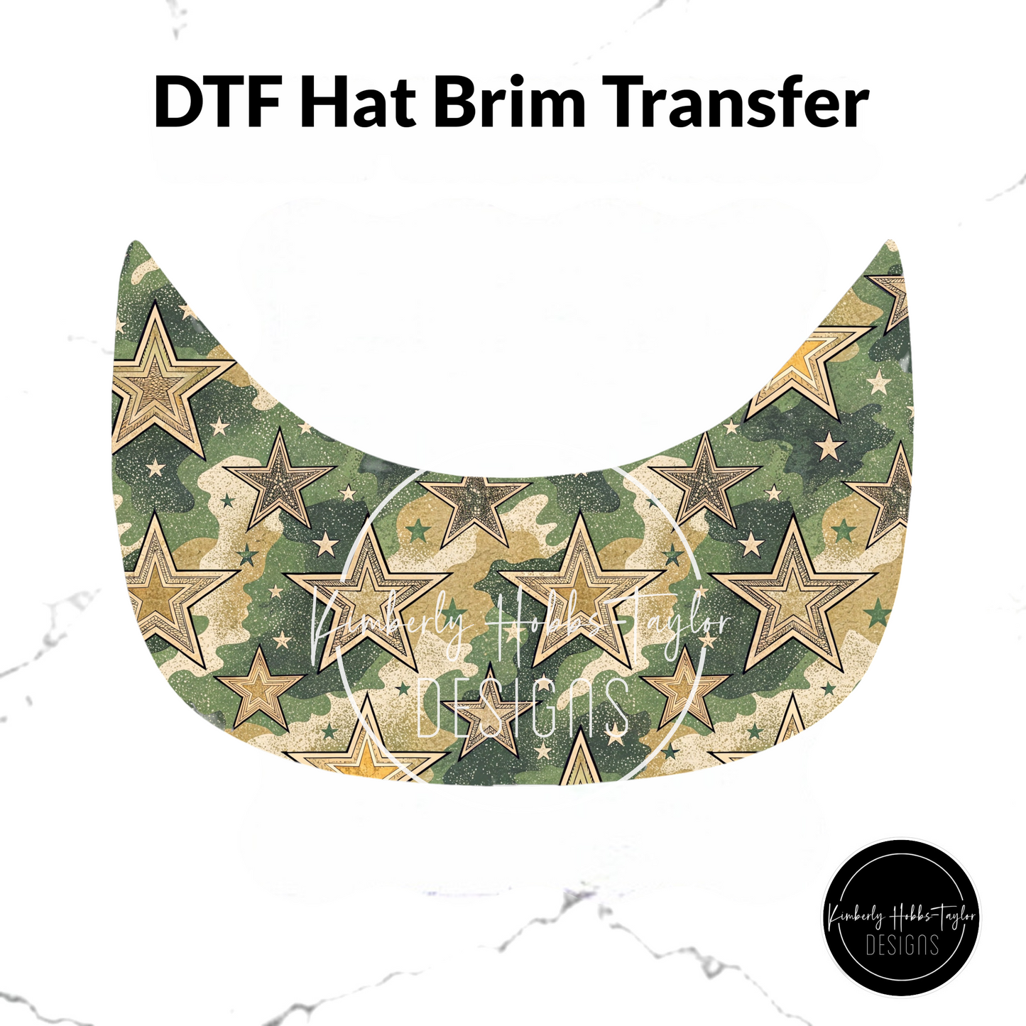 DTF Hat Brim Transfer - Camo Stars H