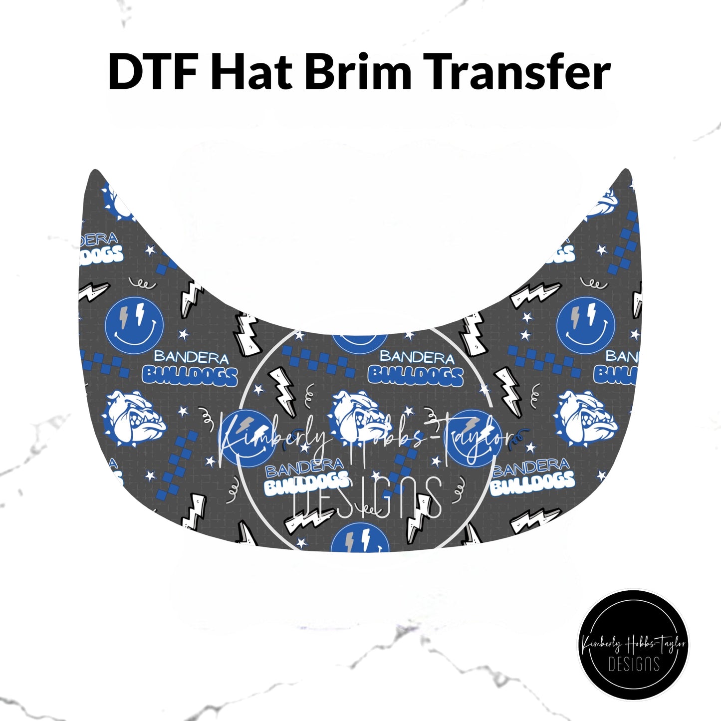 DTF Hat Brim Transfer - Bandera Bulldogs Hat Brim