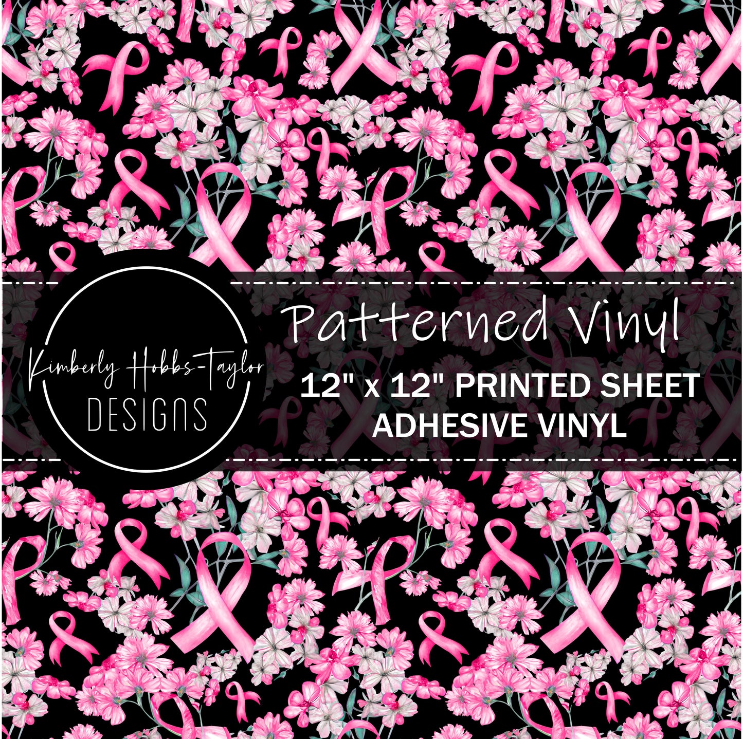 Floral Cancer Awareness Ribbons vinyl