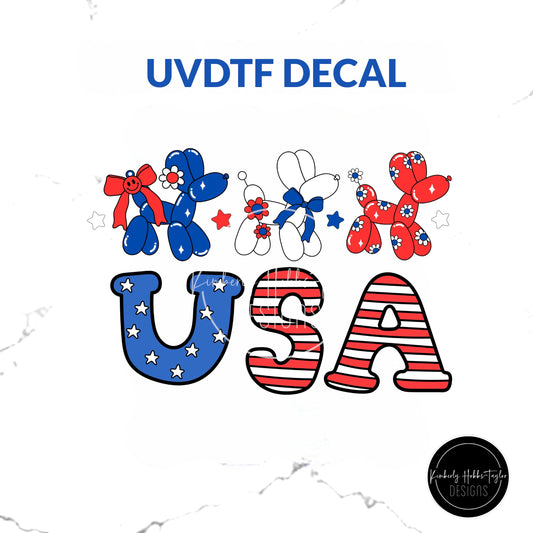 UVDTF Decal - Americana Balloon Dogs