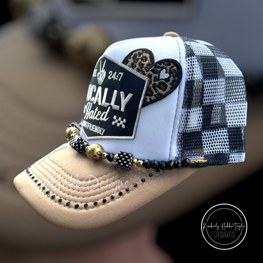 Locally Hated and Not Friendly Trucker Hat - Checkered