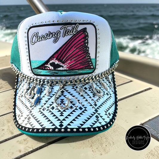 Chasing Tail Teal - Fishing Trucker Hat