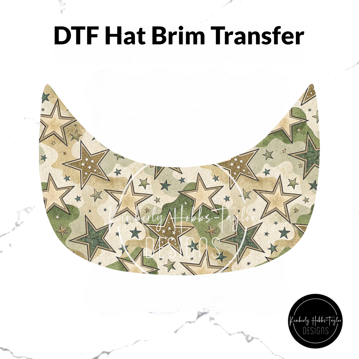 DTF Hat Brim Transfer - Camo Stars K